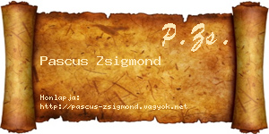 Pascus Zsigmond névjegykártya